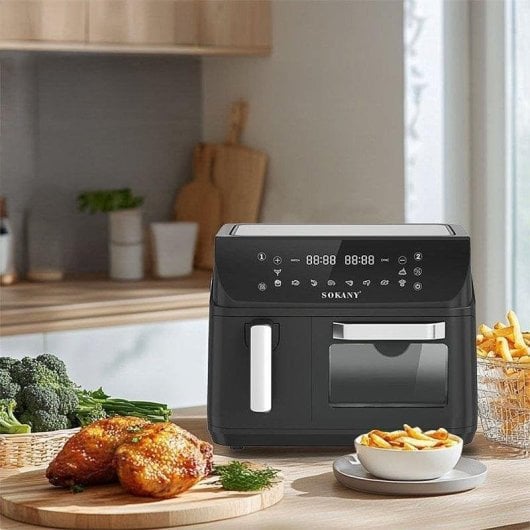 Friteuse sans Huile Dam Electronics 12,5L 2400W avec fenêtre et panneau digital