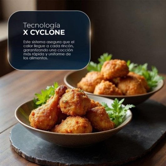 Freidora de aire Hyundai HAF5500D 5,5L 1600W panel LED 10 programas y autoapagado