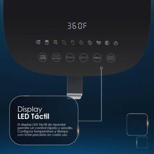 Freidora de aire Hyundai HAF5500D 5,5L 1600W panel LED 10 programas y autoapagado