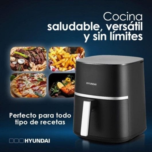 Freidora de aire Hyundai HAF7000D 7L 1800W display LED inox 10 programas