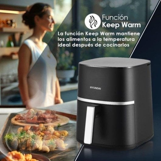 Freidora de aire Hyundai HAF7000D 7L 1800W display LED inox 10 programas
