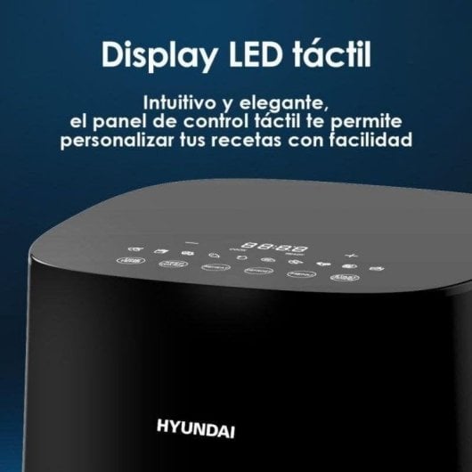 Freidora de aire Hyundai HAF7000D 7L 1800W display LED inox 10 programas