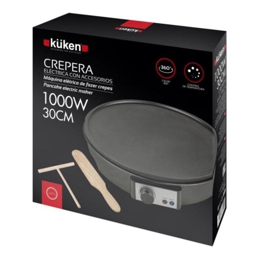 Crepiera elettrica Kuken 33949 30cm 1000W antiaderente regolabile led