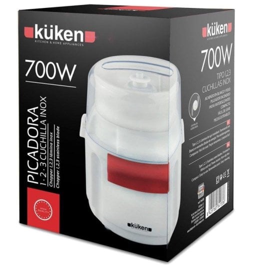 Tritatutto Kuken 34133 700W bianco rosso doppia lama acciaio base antiscivolo