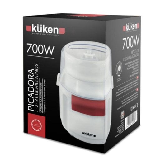 Tritatutto Kuken 34133 700W bianco rosso doppia lama acciaio base antiscivolo