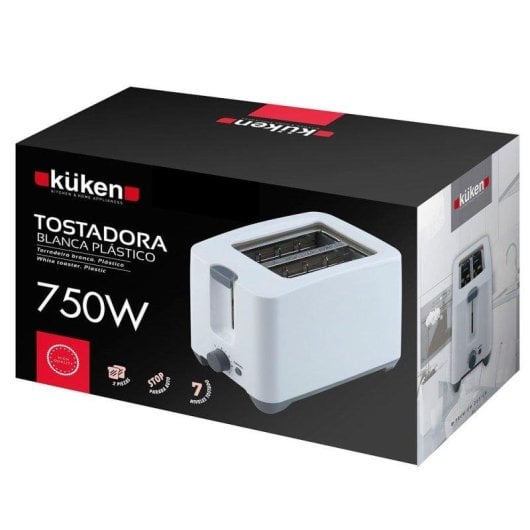 Tostapane Küken 34045 2 Fette 750W Bianco Plastica Livelli regolabili e autospegnimento