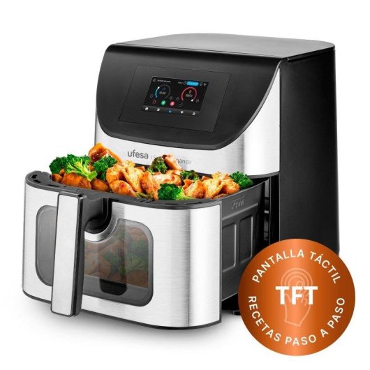 Freidora de aire Ufesa Swan Elegance 7,5L 2200W con pantalla TFT, conectividad app y programas