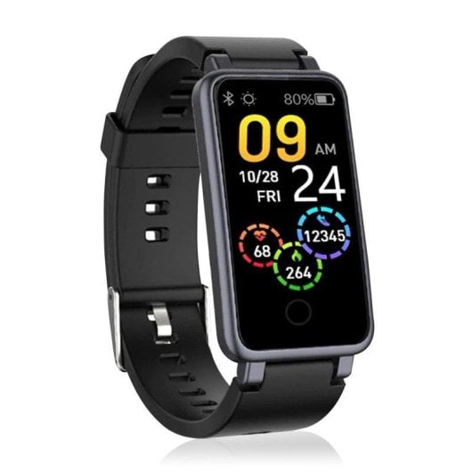 Aktivitätsarmband Dam Electronics C2 Plus Bluetooth Schwarz 7 Tage Schlafmonitor Herzfrequenzmesser Benachrichtigungen Wasserdicht