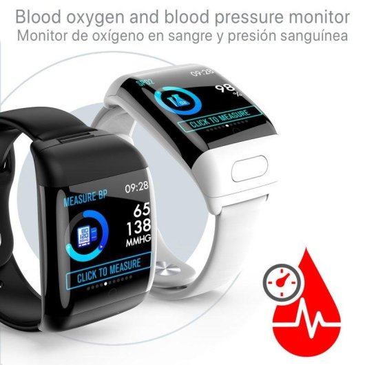 Pulsera de Actividad Dam Electronics G36 Bluetooth 5.0 Pantalla IPS Negra Autonomía 3.5 h Auriculares TWS Salud multideporte