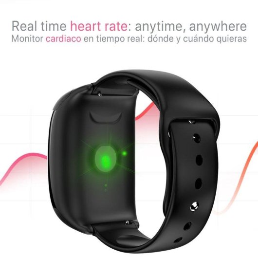 Pulsera de Actividad Dam Electronics G36 Bluetooth 5.0 Pantalla IPS Negra Autonomía 3.5 h Auriculares TWS Salud multideporte