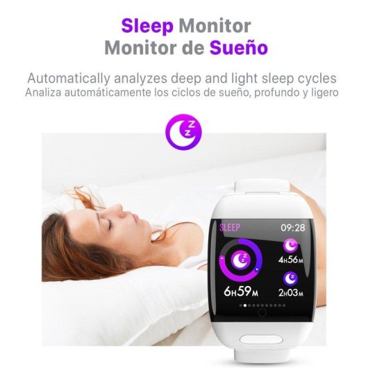 Pulsera de Actividad Dam Electronics G36 Bluetooth 5.0 Pantalla IPS Negra Autonomía 3.5 h Auriculares TWS Salud multideporte