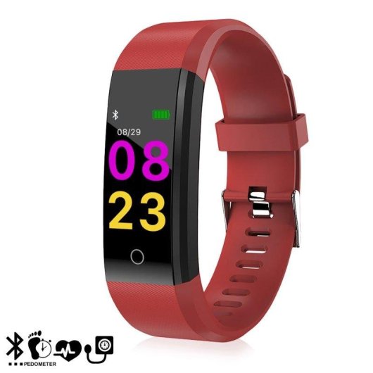 Pulsera de actividad Dam Electronics ID115 Bluetooth Pantalla TFT Color 0,96" Monitor cardíaco Notificaciones Negro