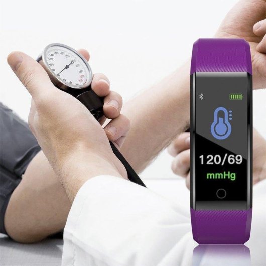 Pulsera de actividad Dam Electronics ID115 Bluetooth Pantalla TFT Color 0,96" Monitor cardíaco Notificaciones Negro