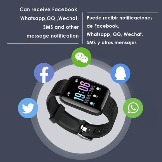 Aktivitätsarmband Dam Electronics ID116 Bluetooth 4.0 Farbdisplay 7 Tage Herzfrequenz Sportmodi