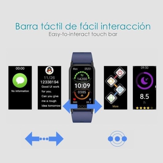 Aktivitätsarmband Dam Electronics TK72 Bluetooth 1,47 Zoll IPS Display IP68 200mAh Blutsauerstoff Pulsüberwachung Blutzuckeranalyse Glukosemanagement