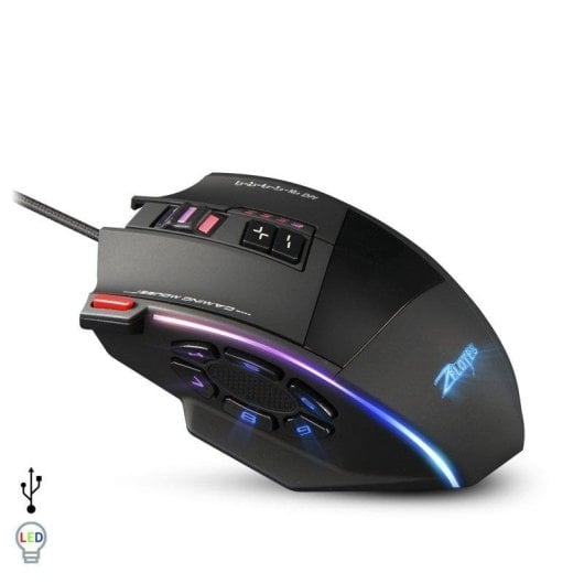Souris Dam Electronics C-13 Filaire 10000DPI Noir RGB 13 Boutons Programmables Poids Ajustable
