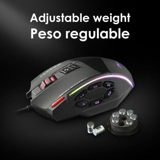 Souris Dam Electronics C-13 Filaire 10000DPI Noir RGB 13 Boutons Programmables Poids Ajustable