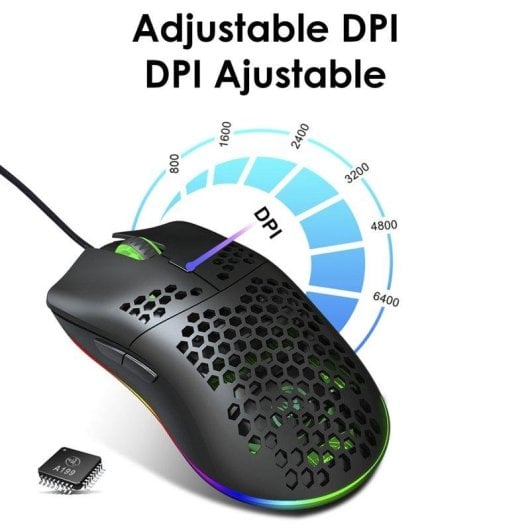 Souris Dam Electronics C-7 USB 16000 DPI Noir RGB 7 Boutons Programmables