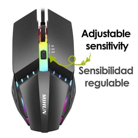 Souris Dam Electronics G314 USB 1600 DPI RGB Noir Ergonomique