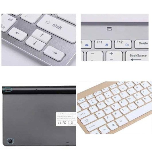 Teclado y Ratón Dam Electronics 908 Inalámbrico 1200DPI Metalizado Ergonomía Bajo Ruido