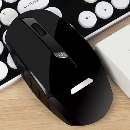 Teclado y Ratón Dam Electronics HK3960 Inalámbrico 2.4G 4 Botones Negro Ergonomía Baja Ruido