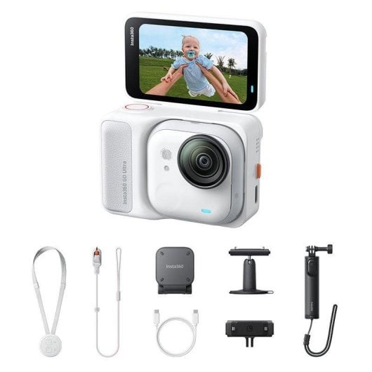 Cámara deportiva Insta360 GO Ultra Creator Bundle Blanco 4K 60fps magnetismo AI