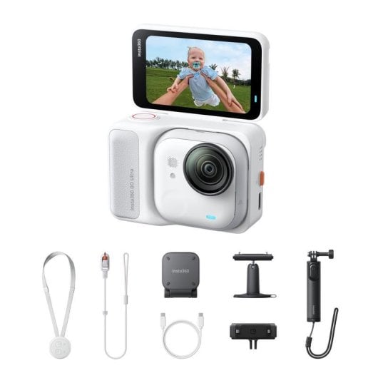 Cámara deportiva Insta360 GO Ultra Creator Bundle Blanco 4K 60fps magnetismo AI