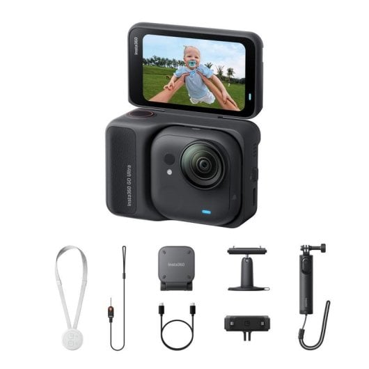 Cámara deportiva Insta360 GO Ultra Creator Bundle 4K UHD WiFi Bluetooth Negra