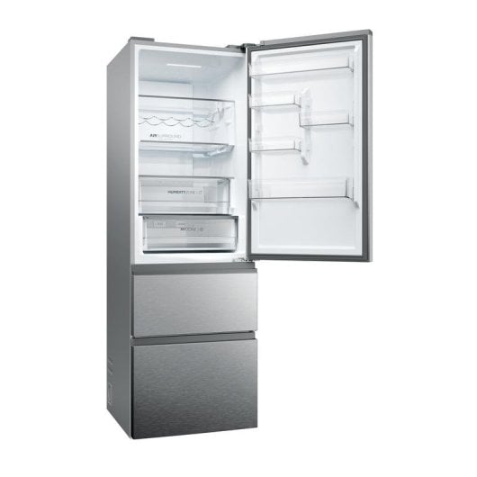 Frigorífico Combi Haier HTW5618ENMG No Frost 185cm 360L E Inox WiFi IA