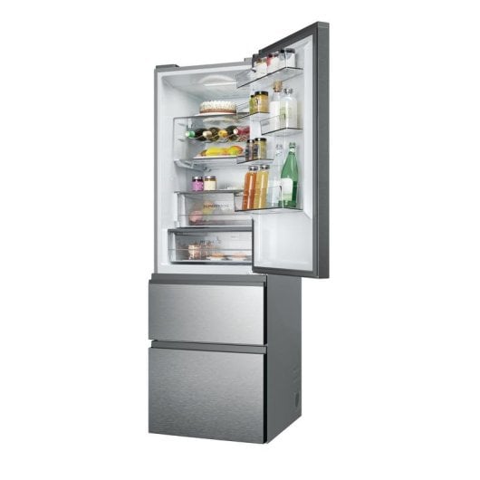 Frigorífico Combi Haier HTW5618ENMG No Frost 185cm 360L E Inox WiFi IA