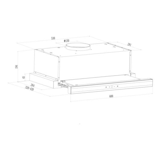 Campana extractora Corbero MAKALU640X Canalizado/Recirculação 60cm com controlo touch