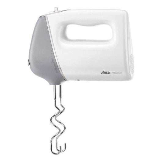 Batidora Ufesa Provence 600W 5 velocidades Turbo acero inoxidable blanca y gris