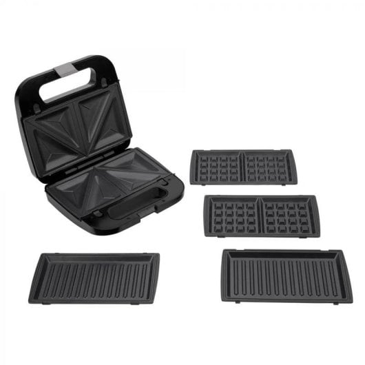 Sandwichiera Jata JESW2010 3 Piastre Rimovibili Antiaderente 750 W Nera