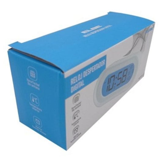 Réveil ELBE RD-701-B digital blanc écran LCD rétroéclairé Température