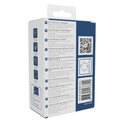 Caricatore Gembird TA-UC-PD20-01-W USB-C 20W PD Ricarica Rapida Bianco