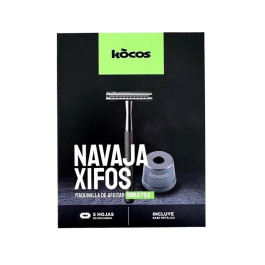 Afeitadora Kocos Xifos clásica con 5 cuchillas inox lavable gris