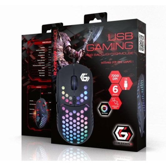 Mouse Gembird MUSG-RAGNAR-RX400 USB Type-A 10000 DPI Nero LED Ergonomico
