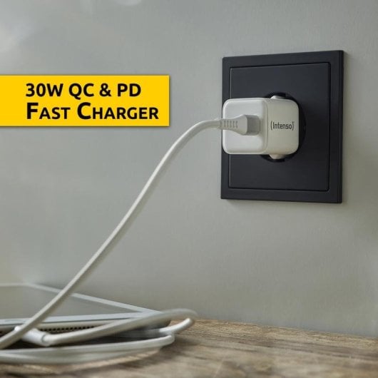 Caricatore Intenso 7803042 30W USB-C GaN Cavo 1,5m Bianco Ricarica Rapida