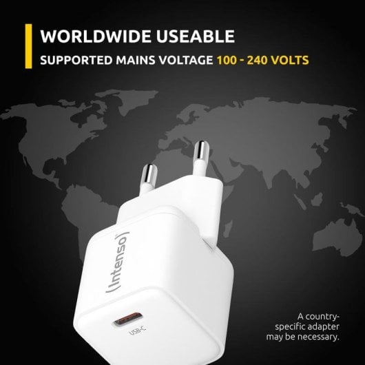 Caricatore Intenso 7803042 30W USB-C GaN Cavo 1,5m Bianco Ricarica Rapida