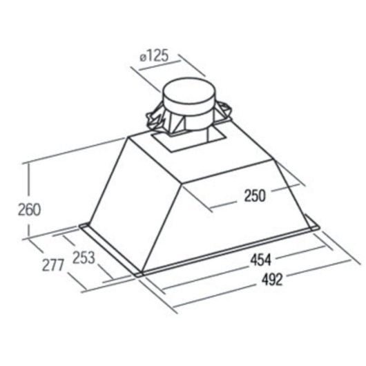Campana extractora CATA GT Plus Integrable 49 cm control mecánico negra