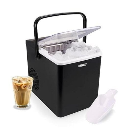 Máquina de hielo Princess 283098 portátil 12 kg 1,75 L negra dos tamaños
