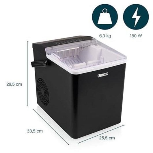 Máquina de hielo Princess 283098 portátil 12 kg 1,75 L negra dos tamaños