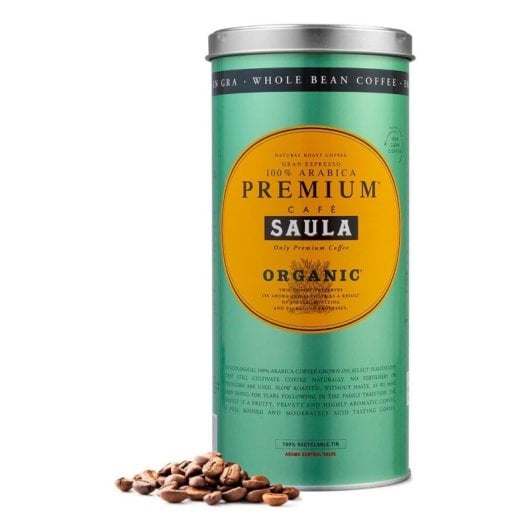 Café em grão Saula Premium Organic 500 g tueste médio 100 percent Arabica
