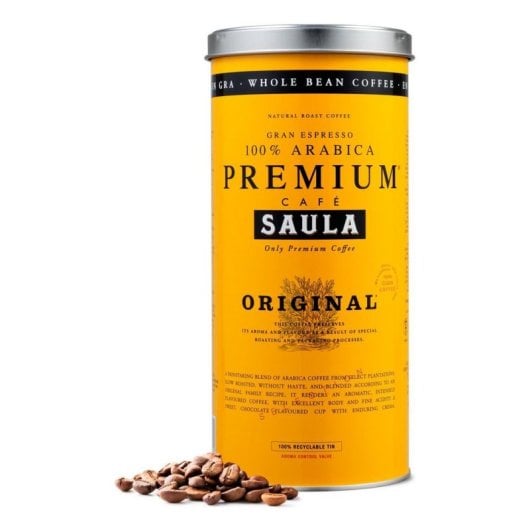 Café em Grão SAULA Premium Original 500g Torra Média-Escura 100% Arábica Lata