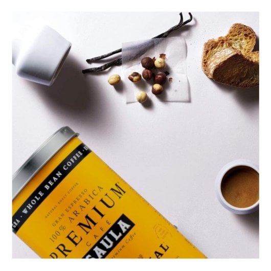 Café em Grão SAULA Premium Original 500g Torra Média-Escura 100% Arábica Lata