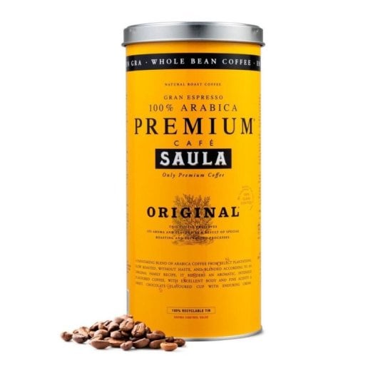 Café em Grão SAULA Premium Original 500g Torra Média-Escura 100% Arábica Lata