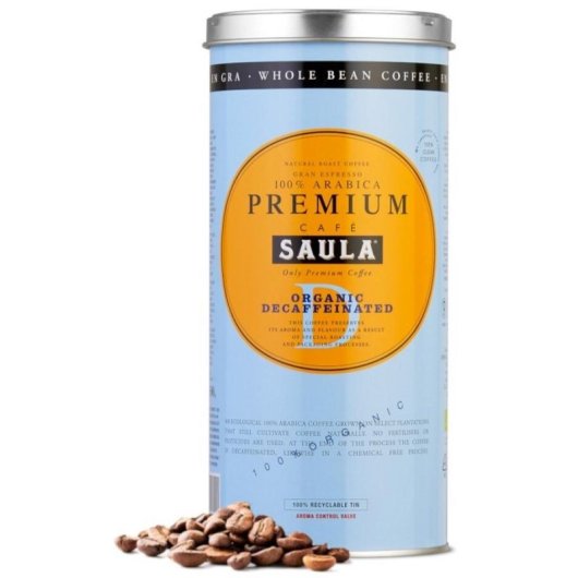Café em Grão Saula Gran Espresso Premium Ecológico Descafeinado 500g Reciclável