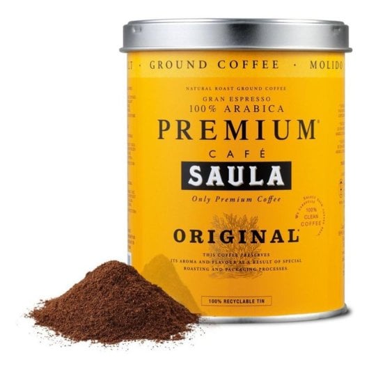 Café moído SAULA Premium Original 250 g 100% Arábica Tosta Média Lata