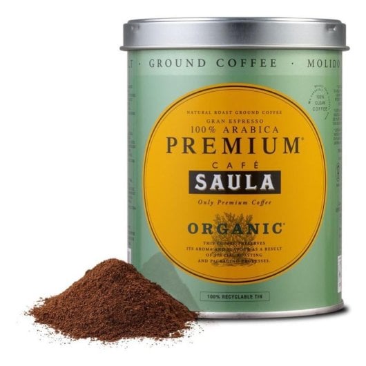 Café moído SAULA Premium Organic 250 g Arábica Lata Ecológico