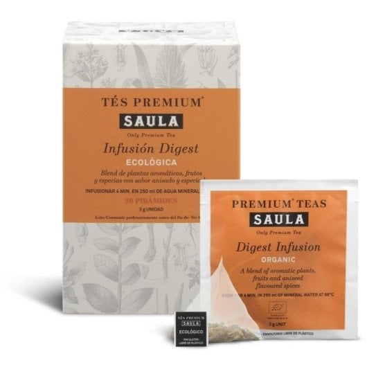 Infusão Digestiva SAULA Blend de Plantas Aromáticas e Especiarias Caixa 20 Unidades